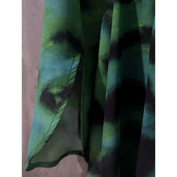 Women's Topshop Green & Black Tie dye Dress Size US 6 - Picture 6 of 8